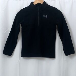 Boys Under Armour Black Fleece 1/4 Zip Pull Over Size 7 EUC